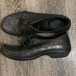 Dansko Olive Leopard Oxfords